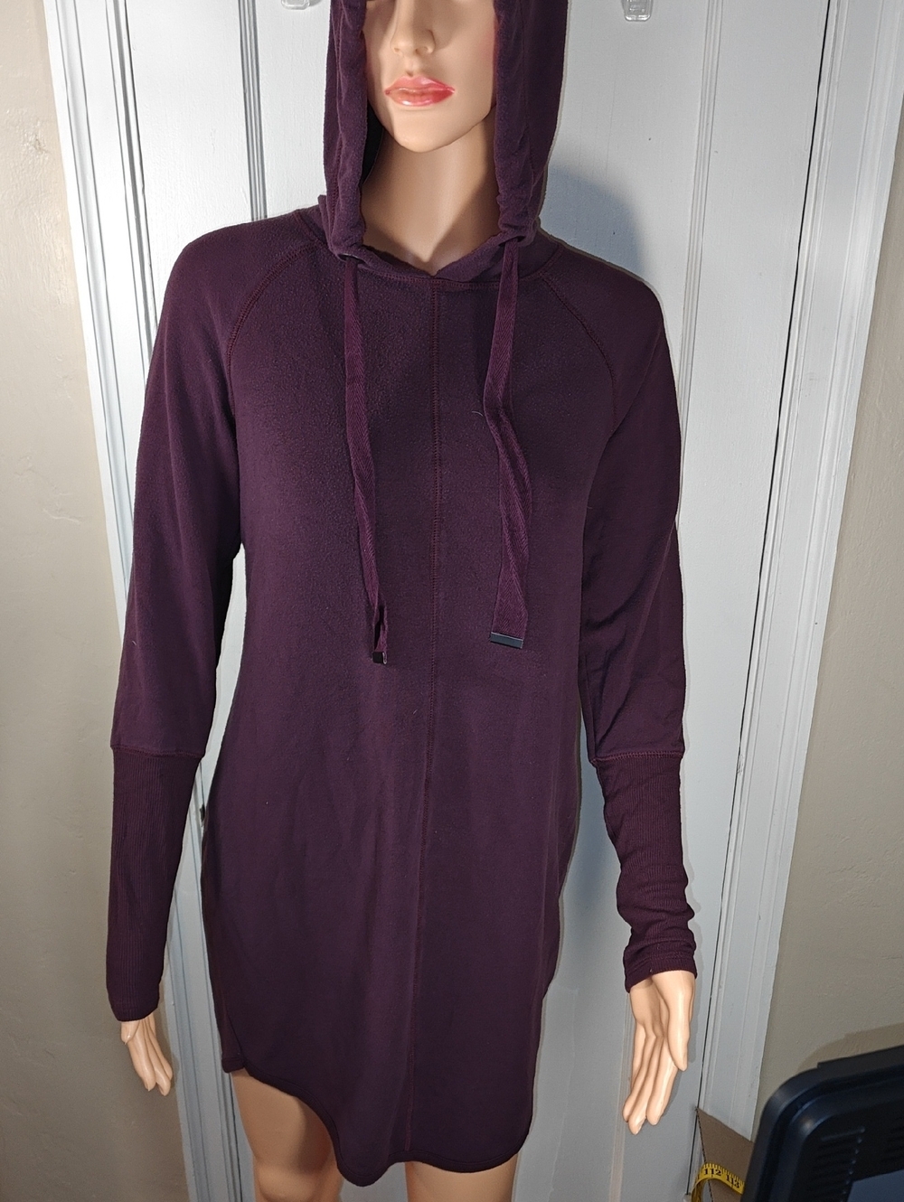 Athleta Plum Hooded Long Sweatshirt